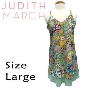 Judith March Size Large Retro Floral Mini Dress